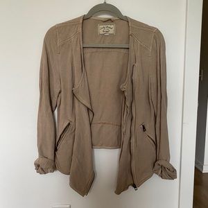 Lucky Brand Taupe Asymmetrical Jacket